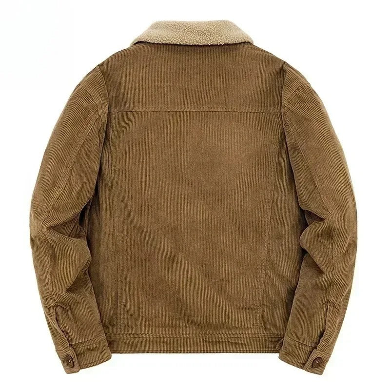 Cordurojjakke med Cashmere-for