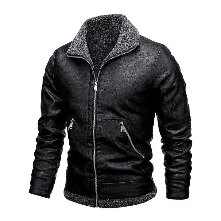 Elegant Fleece Læderjakke