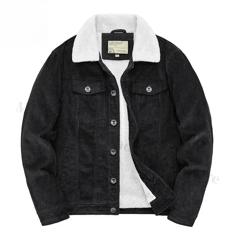 Cordurojjakke med Cashmere-for