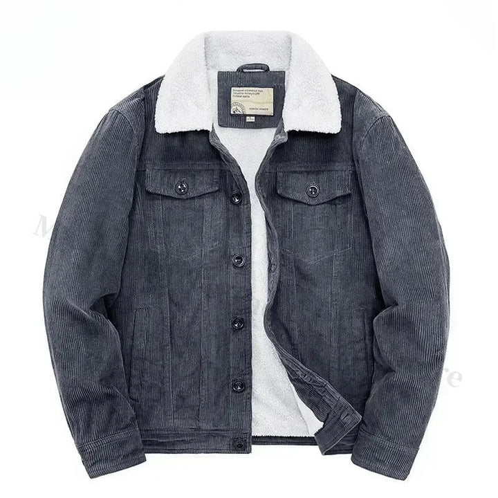 Cordurojjakke med Cashmere-for