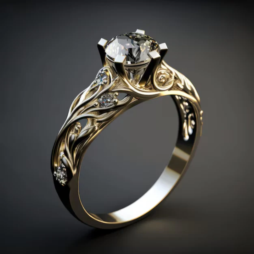 Elegant ring med eksotisk zirkonia