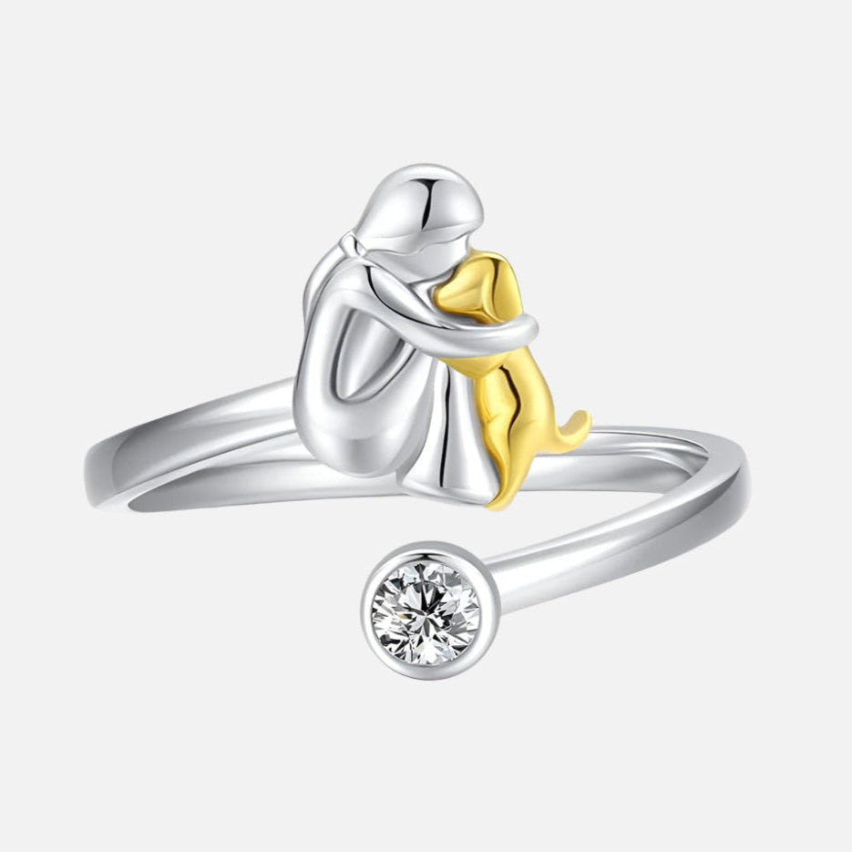 925 sterling sølvring med zircon – justerbar og håndlavet