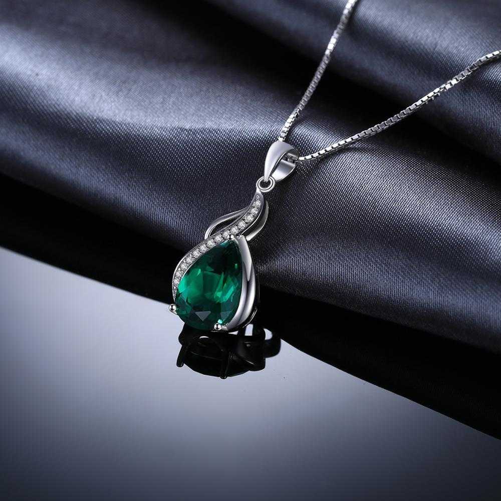 Halskæde Leônia med grøn diamant