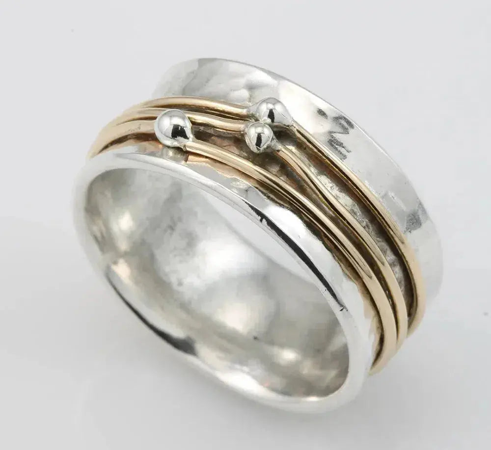 Złoty Vintage Ring med Sølvlag